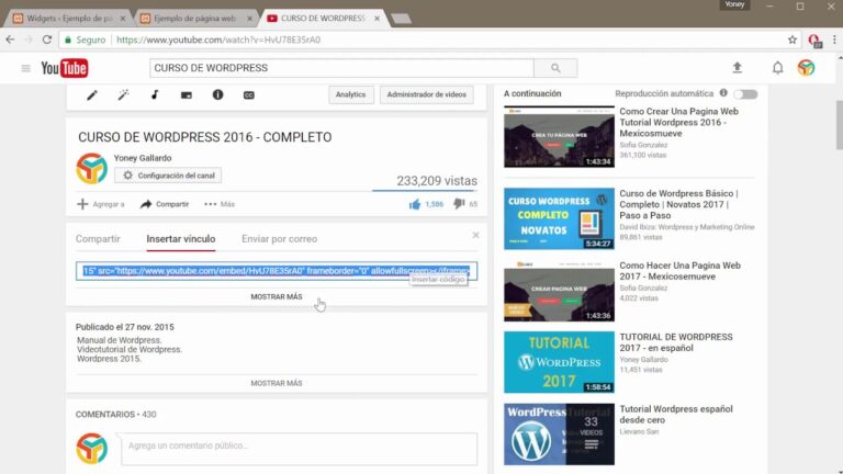 Cómo Insertar un Vídeo de YouTube en WordPress