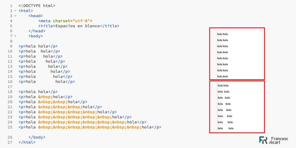 ¿Qué es el Espacio en Blanco HTML